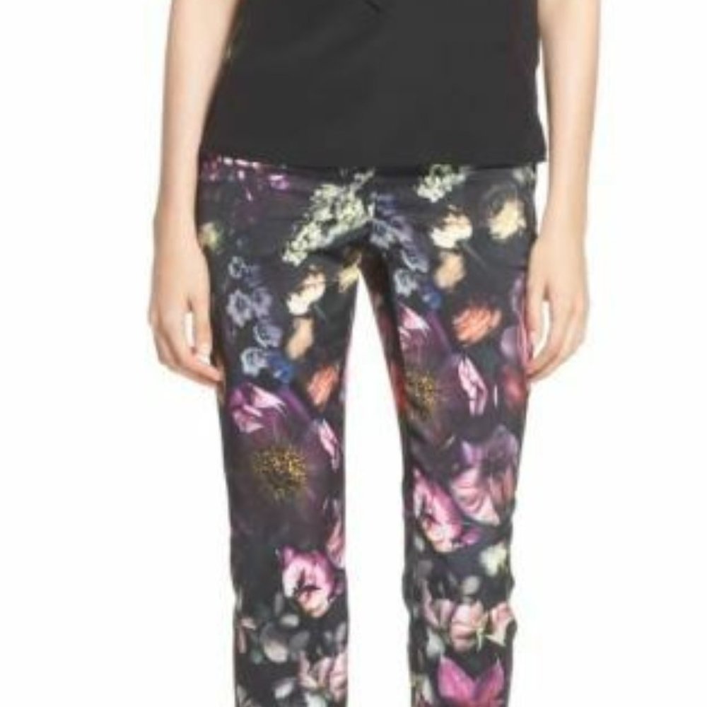 Ted Baker Anuja TB 2 & TB  Shadow Floral Tapered Print Pants Trousers Ankle